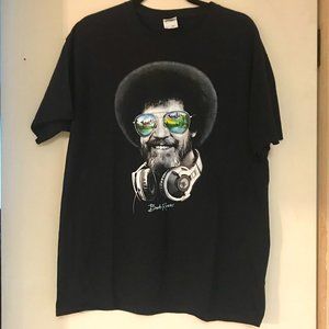 Bob Ross Black Tee Shirt Size Large Unisex